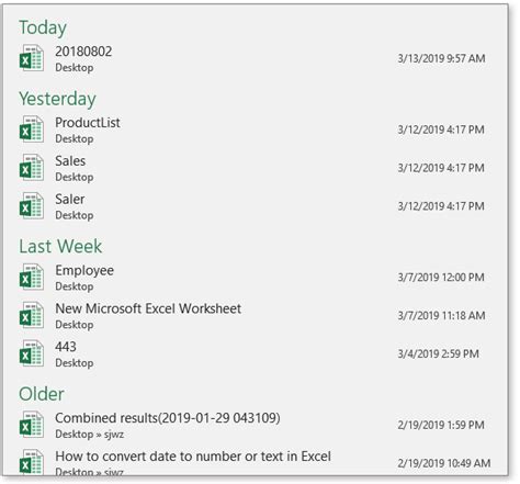 Image result for Recent Excel File