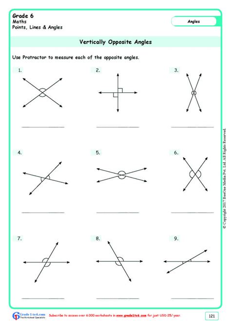 Toradh íomhá ar Types of Angles Worksheet