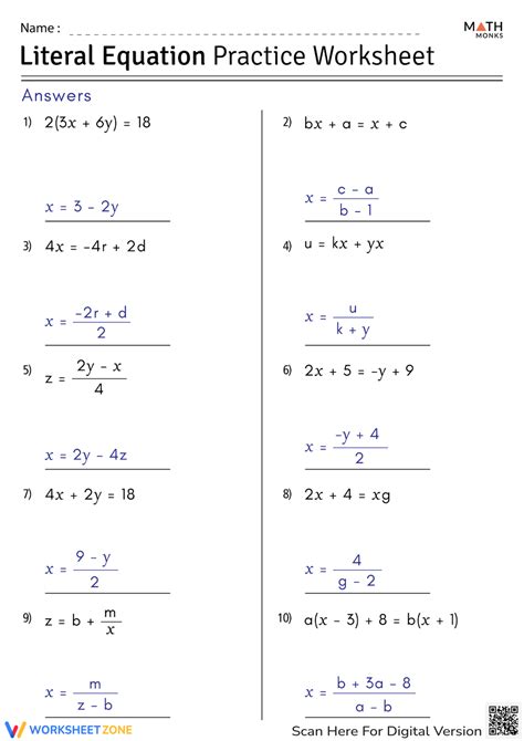 Afbeeldingsresultaten voor Printable Algebra Worksheets Solving Equations