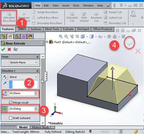 Toradh íomhá ar SolidWorks Convert Part View to Sketch