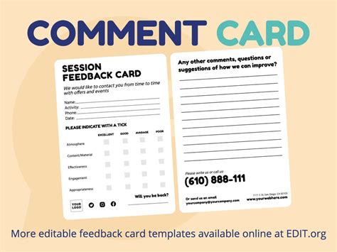 Comment Card Template に対する画像結果