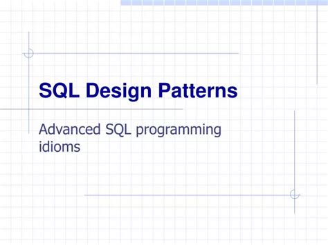 Image result for SQL Design Patterns