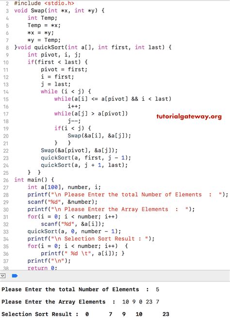 Toradh íomhá ar Quick C Programming Intro