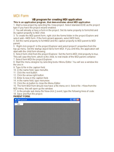 Image result for VB6 No MDI