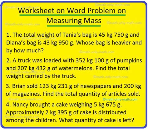 Weight Word Problems に対する画像結果