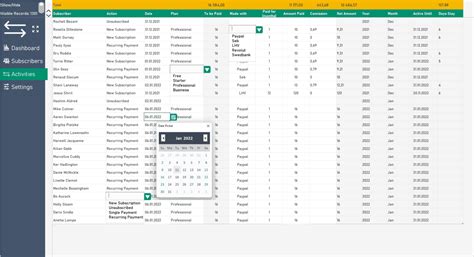 Image result for Fixed Monthly Subscription Excel Start and End Date