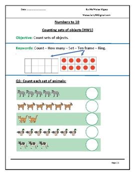 Image result for Counting Number 10 Worksheet