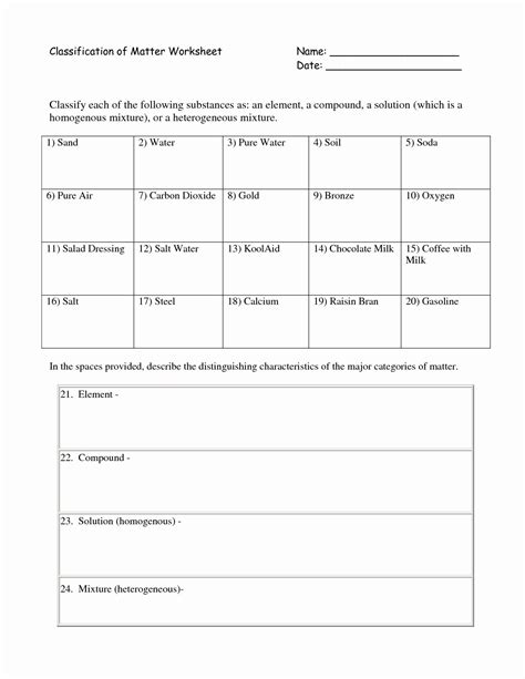 Classification of Matter Answer Key に対する画像結果
