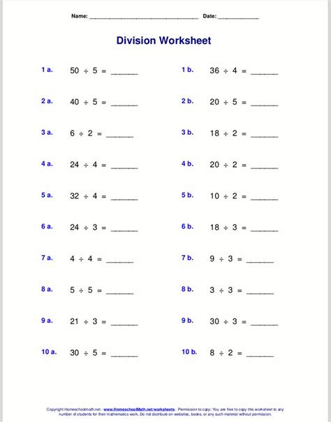 Image result for Beginning Division Worksheets Free