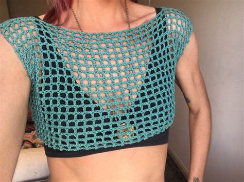Image result for Crochet Filet Mesh Top