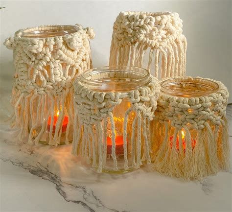 macrame around mason jars video tutorial に対する画像結果