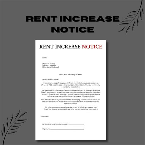 Image result for Rent Increase Notice Form