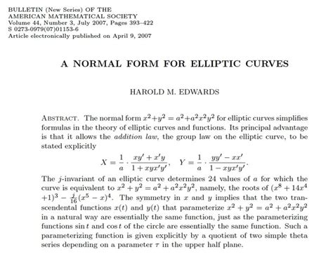 Toradh íomhá ar Elliptic-Curve History