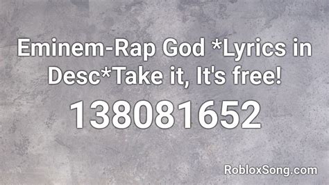 Image result for Rap God Roblox ID