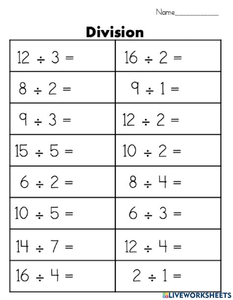 Division Worksheets に対する画像結果