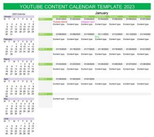 YouTube Content Calendar Template に対する画像結果