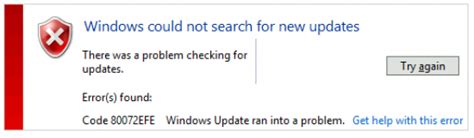 Toradh íomhá ar Windows Update Code 80072Efe
