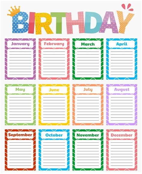 Image result for How to Make a Birthday Chart