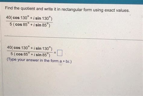 Toradh íomhá ar Write in Rectangular Form