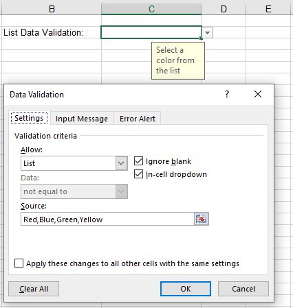 Toradh íomhá ar Add Space to List Data Validation