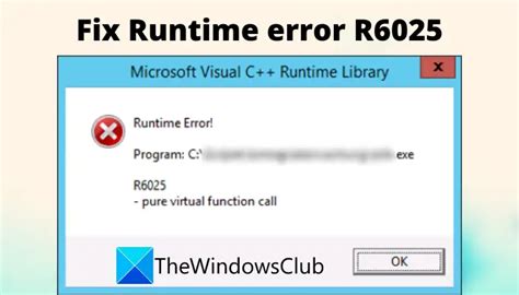R6025 Pure Virtual Function Call に対する画像結果