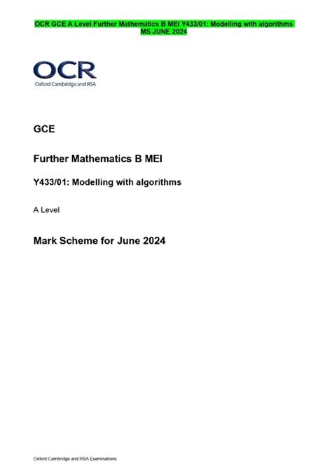 Toradh íomhá ar OCR MEI Modelling with Algorithms 2020
