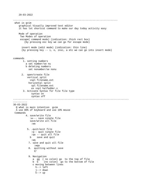 Toradh íomhá ar Linux Gvim Cheat Sheet