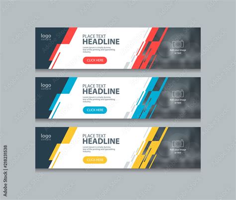 abstract horizontal web banner design template backgrounds Stock Vector ...