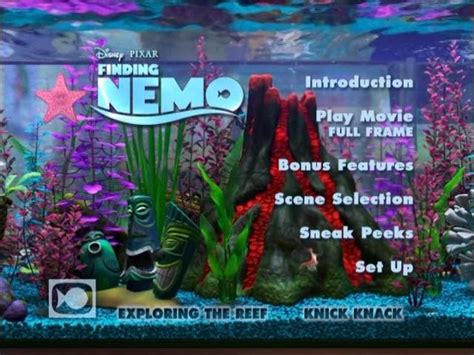 Image result for Finding Nemo 2003 Dvd Menu Walkthrough