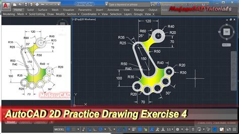 AutoCAD 2D Drawing Exercises に対する画像結果