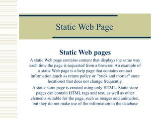 Image result for What Is an Example of a Static Web Page