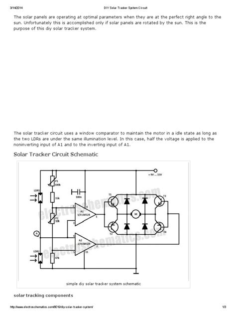 Image result for Automatic Solar Tracker System Circuit Diagram Explain