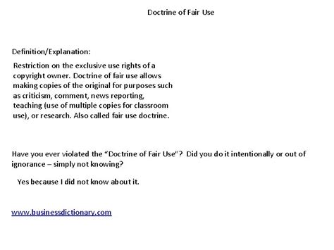 Image result for Fair Use Definition