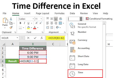Image result for Time Difference in Excel