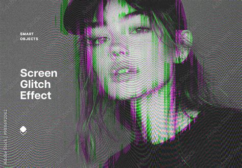 Screen Glitch Photo Effect Mockup Stock Template | Adobe Stock