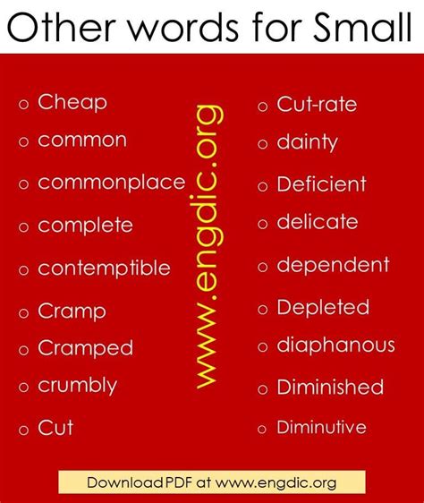 Image result for Other Words for Small