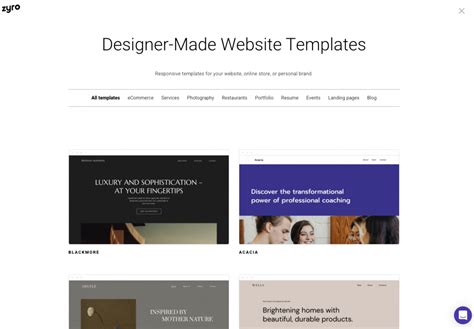 Image result for Zyro Web Templates