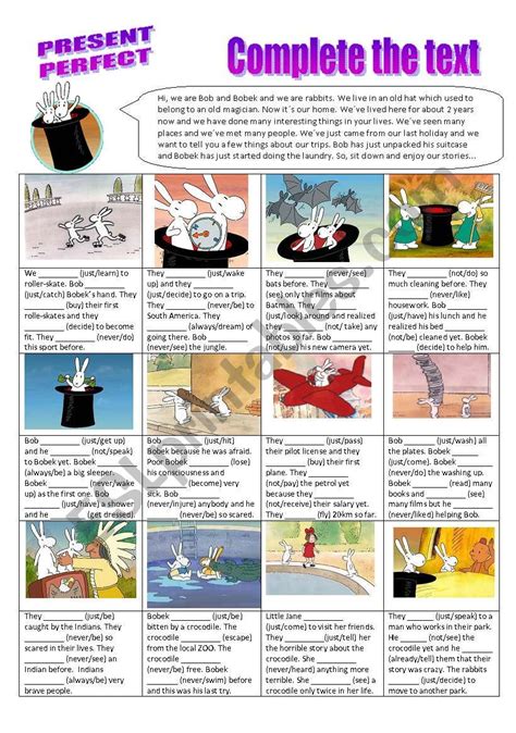 Image result for Present Perfect Tense Fill Up Worksheet