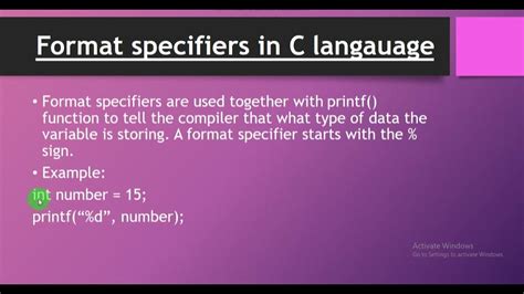 Image result for Format Specifier in C