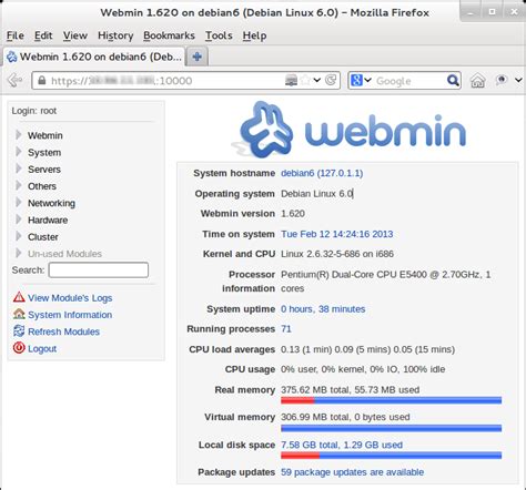 Webmin Debian 10 に対する画像結果