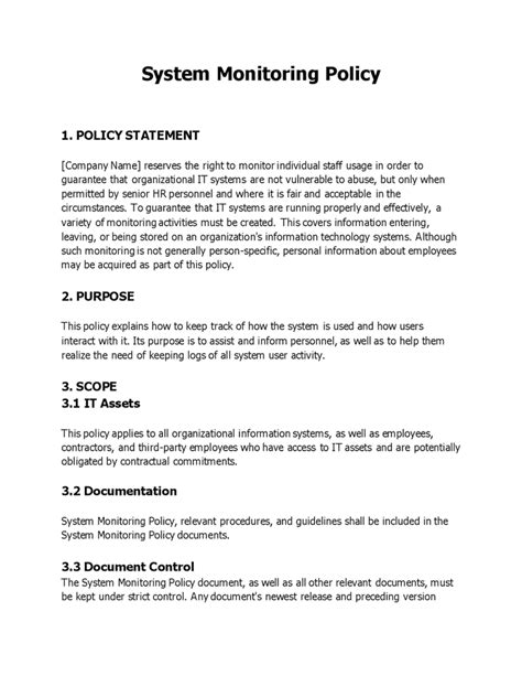 Image result for Logging and Monitoring Policy Example
