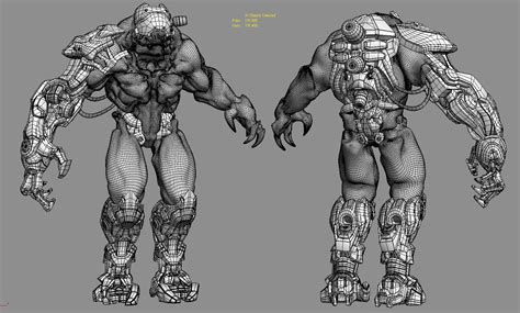 Toradh íomhá ar Cyber Furry Quadraped Robot Creature 3D Model