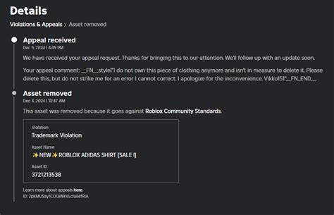 Violation and Appeal List with Violation in Roblox に対する画像結果