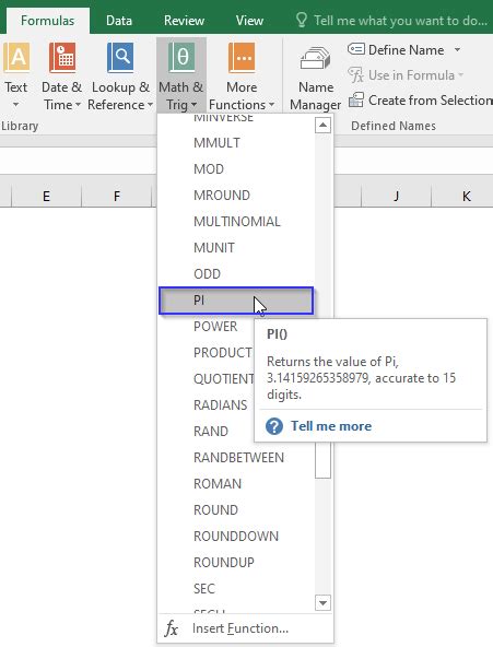 Toradh íomhá ar Excel PI Function