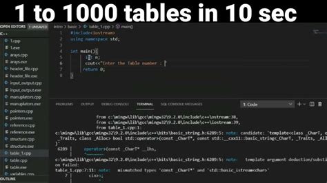 Image result for How to Create 1 to 10 Table in C++ Language