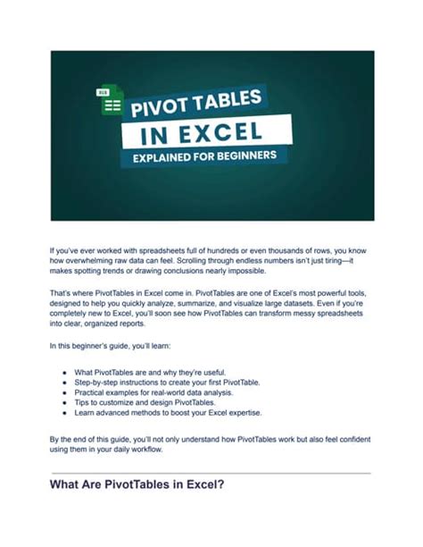 Excel PivotTable Tutorials for Beginners に対する画像結果