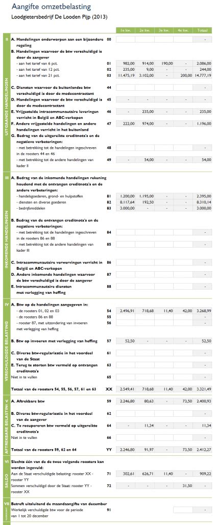Toradh íomhá ar Boekhouden Excel Template