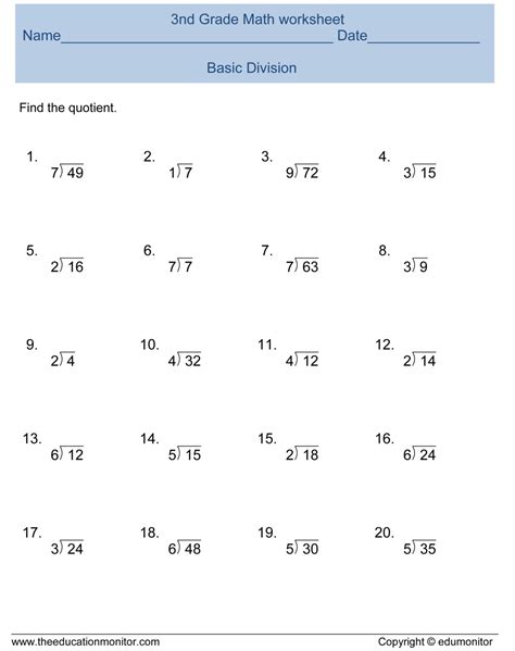 Image result for Beginning Division Worksheets Free