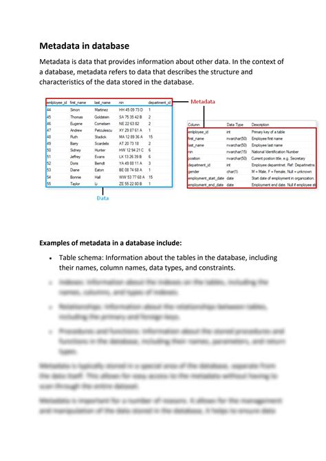 Afbeeldingsresultaten voor Database Metadata Examples