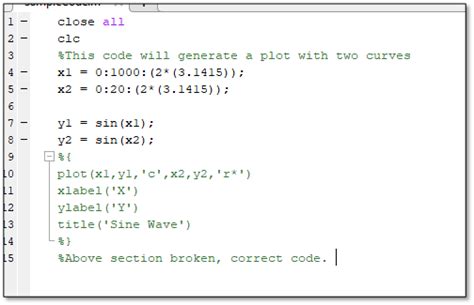 Afbeeldingsresultaten voor How to Comment a Section in MATLAB
